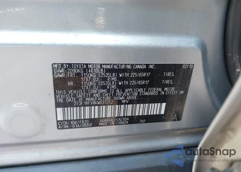 2019 Toyota Rav4 Le from USA, damaged, VIN 2T3F1RFV8KW031252